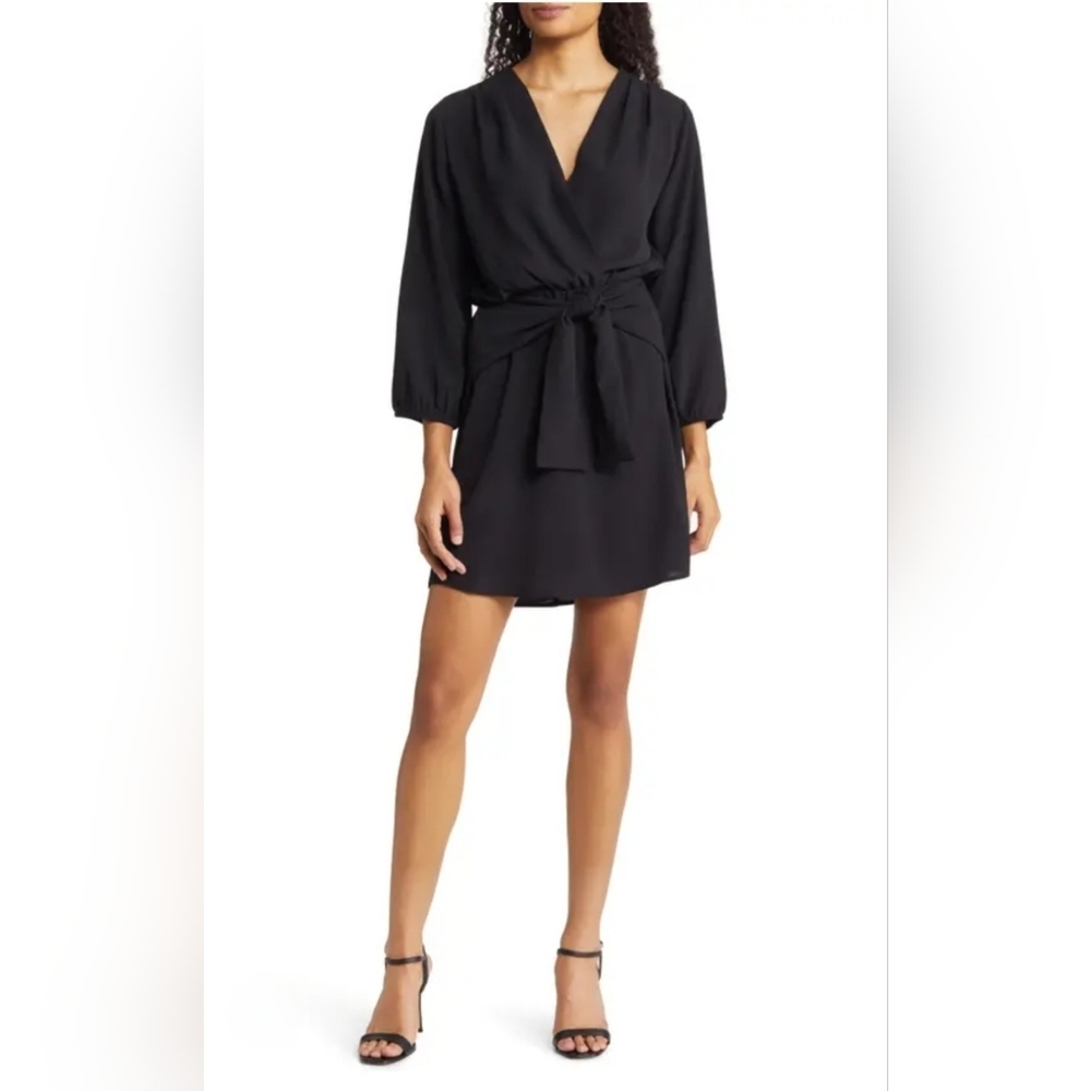 Fraiche By J Black Long Sleeve Tie Front Dress XL